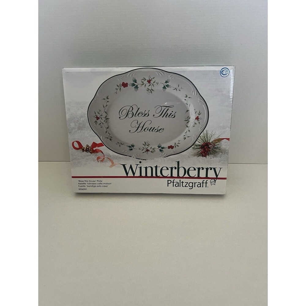 Pfaltzgraff Winterberry Bless This House Serving Platter New Open Box 11" Oval